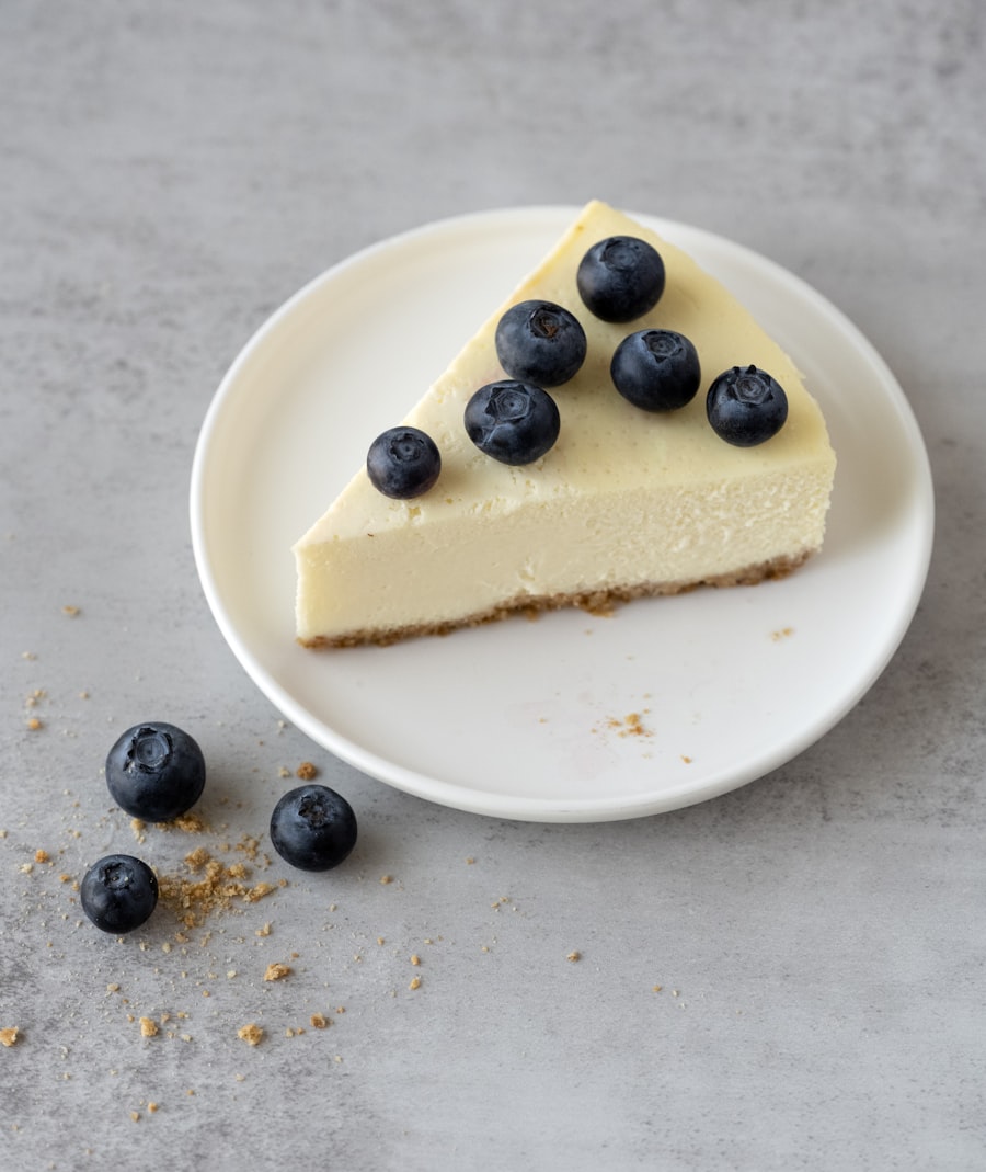 Classic plain cheesecake slice